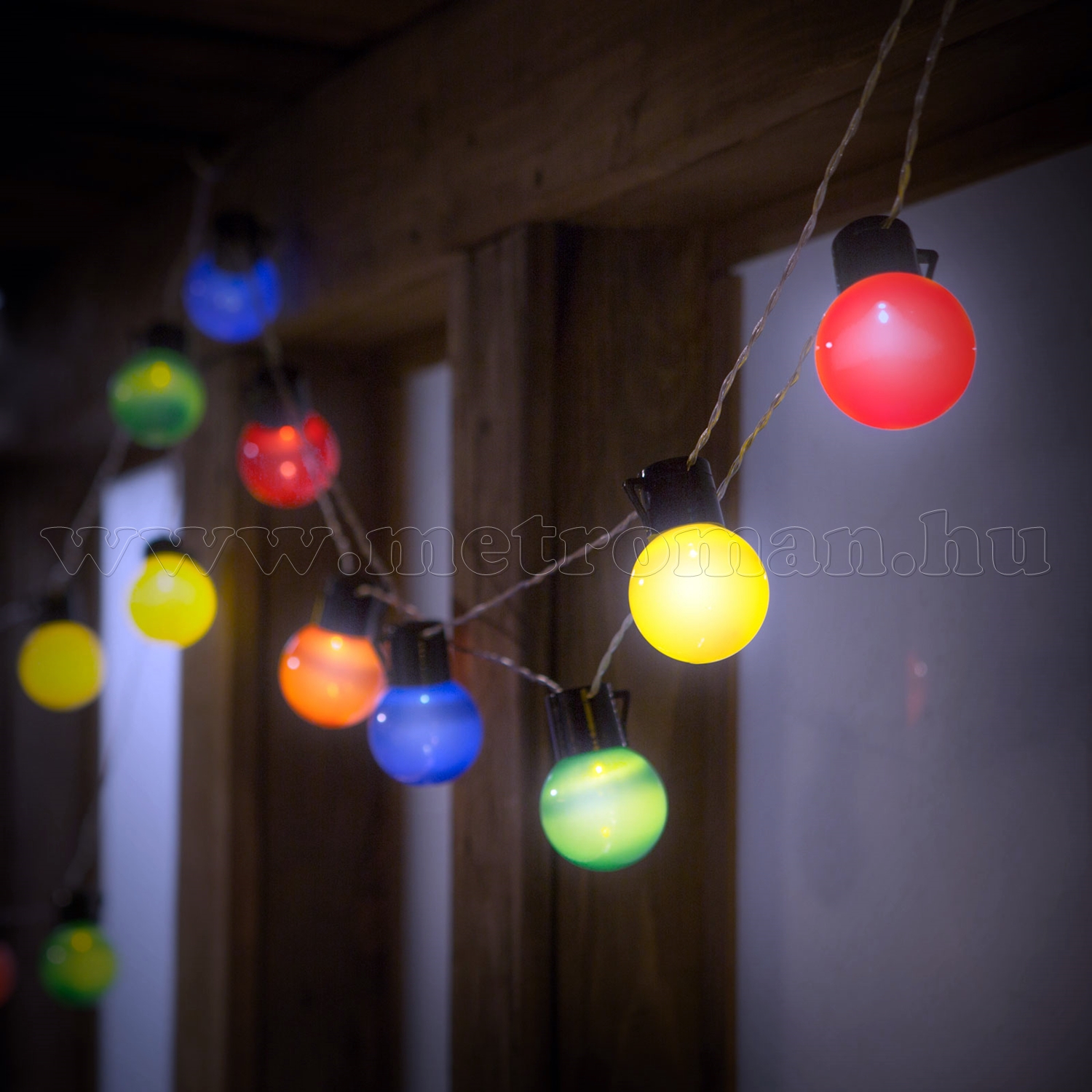 Kerti party elemes, színes, LED fényfüzér 11363L