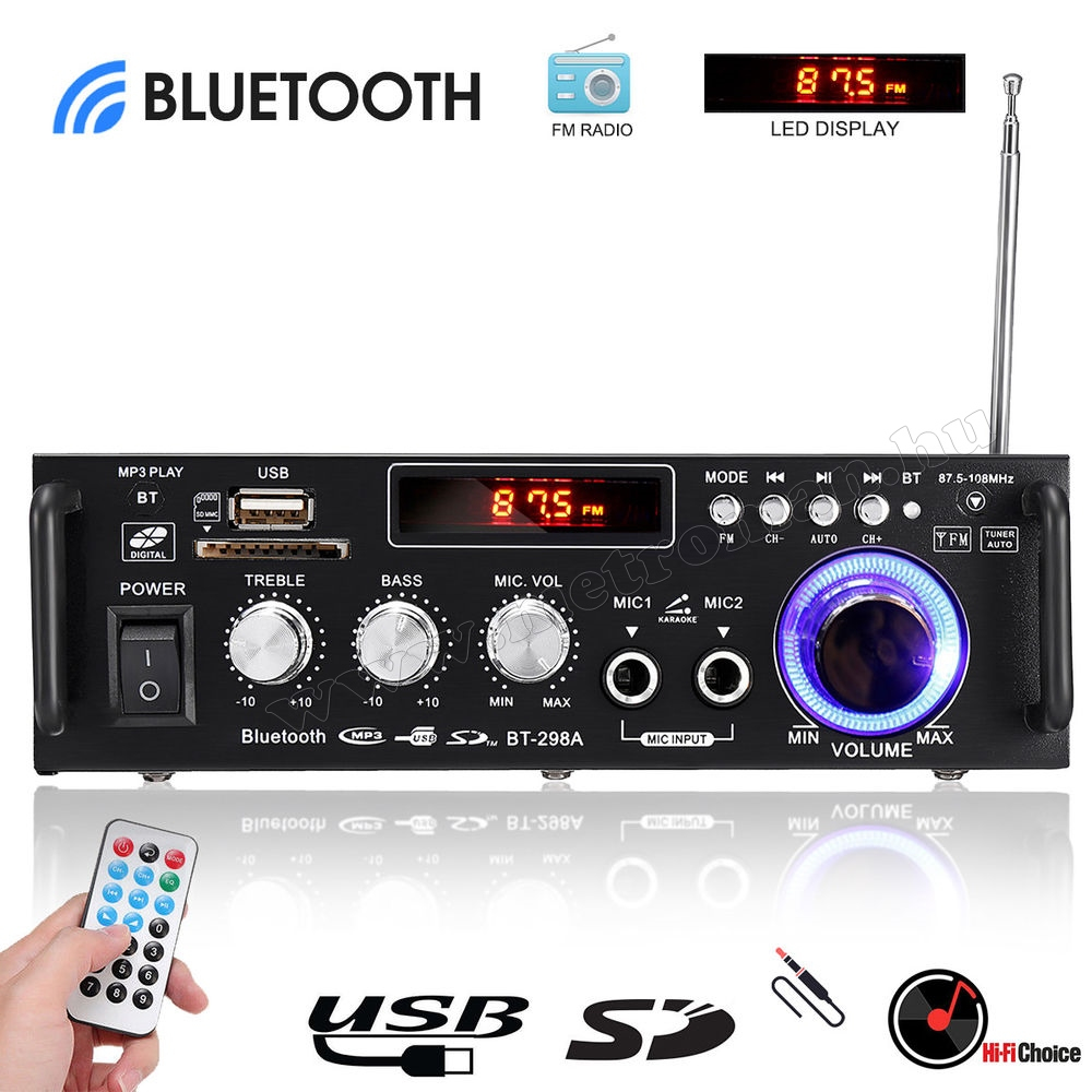 Mini hordozható és autós Karaoke erősítő USB/SD/MP3 és Bluetooth zenelejátszóval Mlogic MM-6801BT