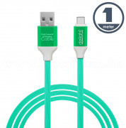 USB / USB-C telefontöltő és adatkábel 1 m zöld 55436G