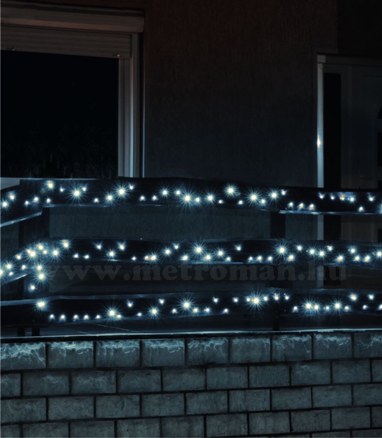 Karácsonyi kültéri LED égősor, Fényfüzér,  KKL 500/WH Hideg fehér