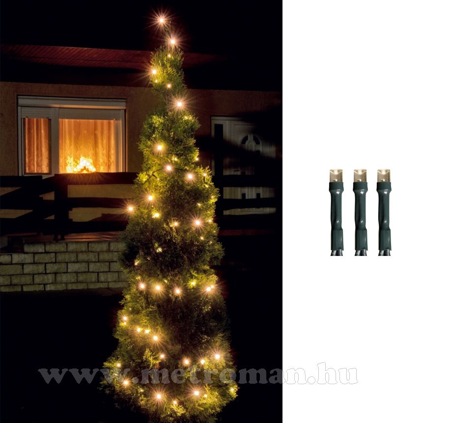 Karácsonyi kültéri LED égősor, Fényfüzér,  LED 208/WW Meleg fehér