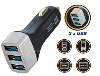 Nagyteljesítményű autós USB töltő, SA 045