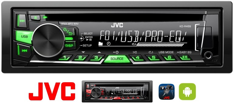 CD / MP3 / USB autórádió, JVC KD-R469