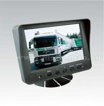 Kamion, teherautó, targonca, munkagép ipari  tolatókamera szett, 2 kamera + LCD PVST 702C
