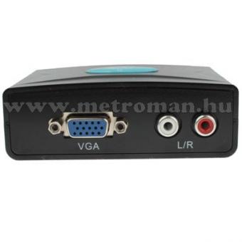 PC VGA-HDMI Konverter, számítógép - TV összekötésére, Full HD, Mlogic PC-0403