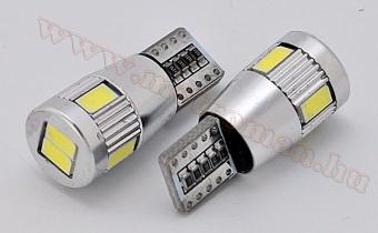 Autós CAN-BUS LED izzó, 6 db SMD LED-del, T106SMD5730LEDCANBUS