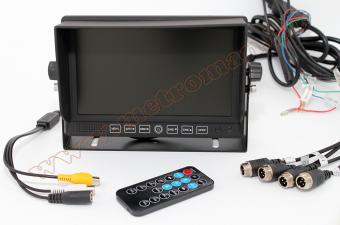 Ipari kivitelű 7"-os QUAD LCD monitor, beépített SD kártyás DVR video felvevővel, Nvox HM720DVR