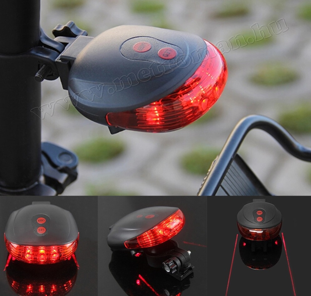 LED-es kerékpár hátsó lámpa lézer oldalfénnyel MR2614