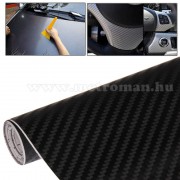 Autó fólia, 3D fekete Karbon fólia, 127 X 100 cm