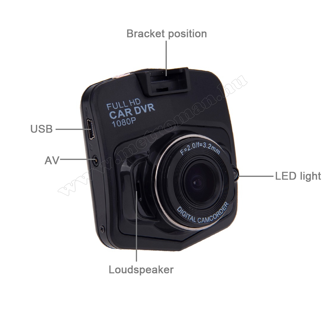 Autós menetrögzítő kamera, Full HD , DVR FHD1/BK