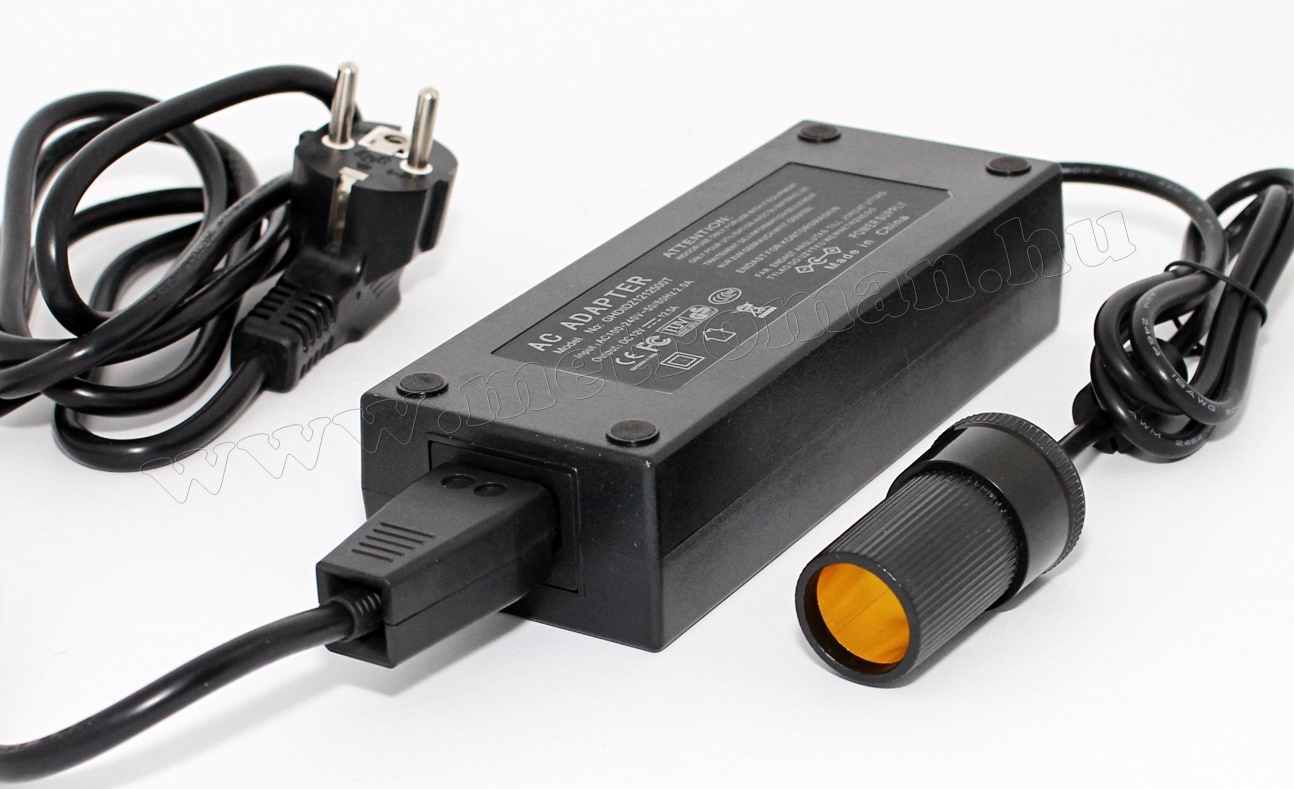 Hálózati adapter szivargyújtó aljzattal, 230/12 V, 15 Amper