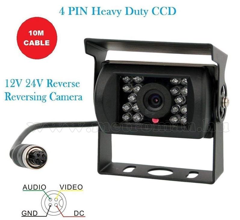 AHD Tolatókamera szett 7"-os LCD monitorral MM05054PIN-AHD 12/24 Volt