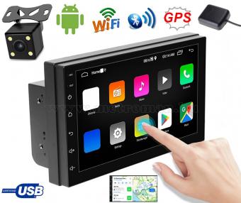 Android multimédiás autórádió fejegység GPS-el 7" LCD monitorral és tolatókamerával 2DIN MDS35BT-GPS