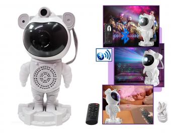 Asztronauta Űrhajós csillagos égbolt Lézer és RGB LED projektor hangulatvilágítás Bluetooth hangszóró M40436RGB
