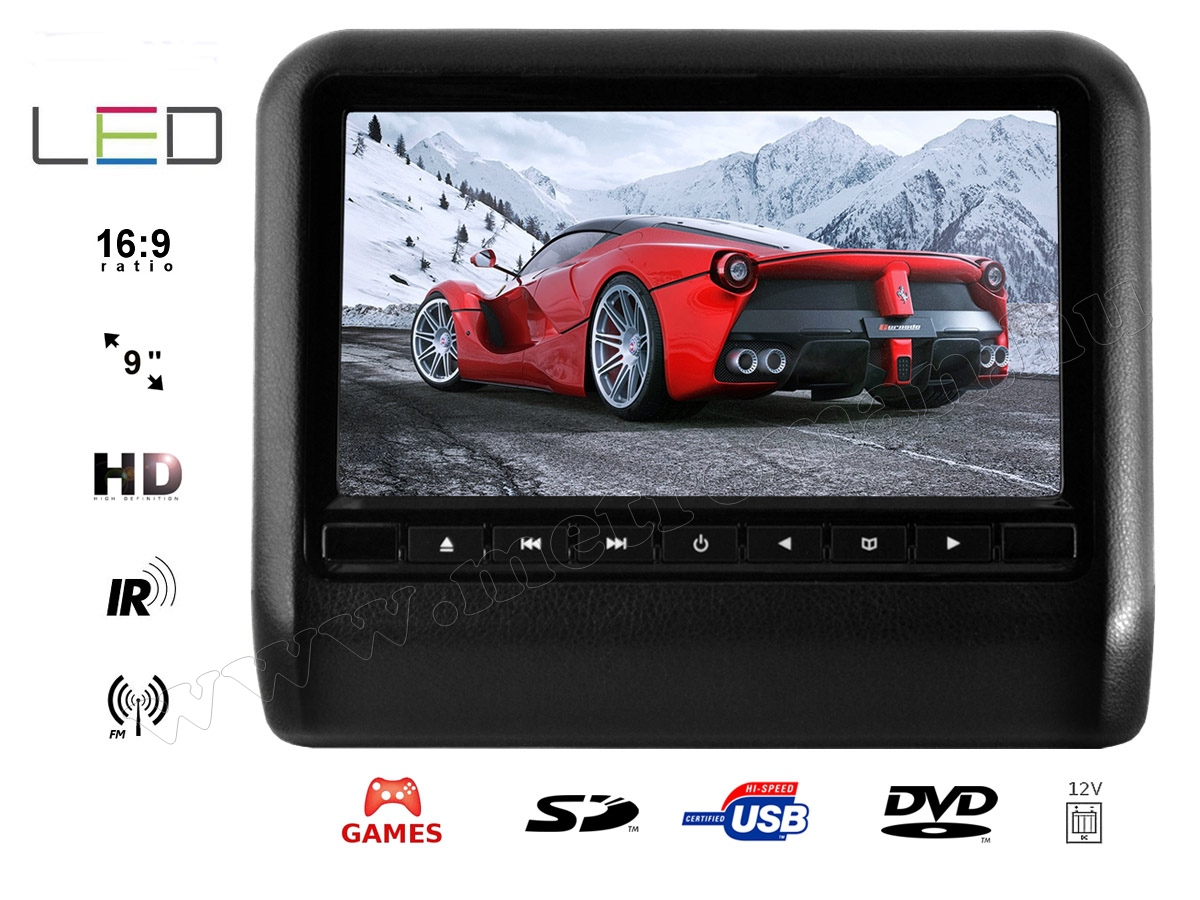 Autós fejtámla LCD monitor DVD/USB/SD MP3 és Multimédia lejátszó MM-9917N