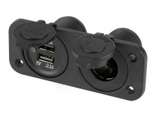 Autós vízmentes szivargyújtó aljzat USB töltővel MM893