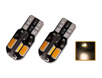 Autós LED izzó sárga, 8 db szuperfényes SMD LED-del, T108SMD5730LEDCANS