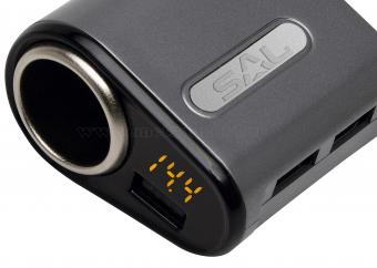 Autós szivargyújtós USB gyorstöltő voltmérővel SA 061