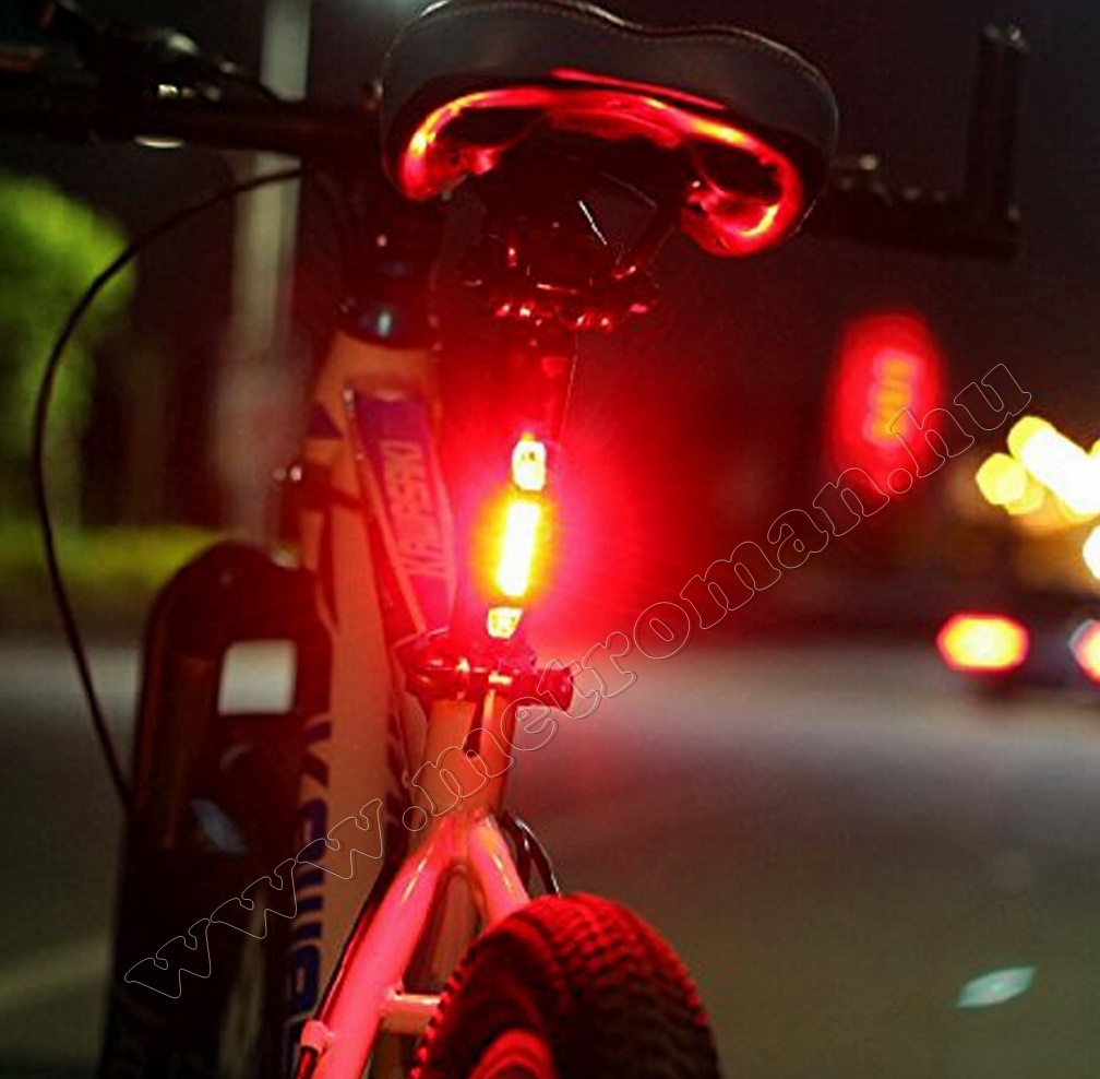 Bicikli, kerékpár LED lámpa, tölthető piros BV14RD