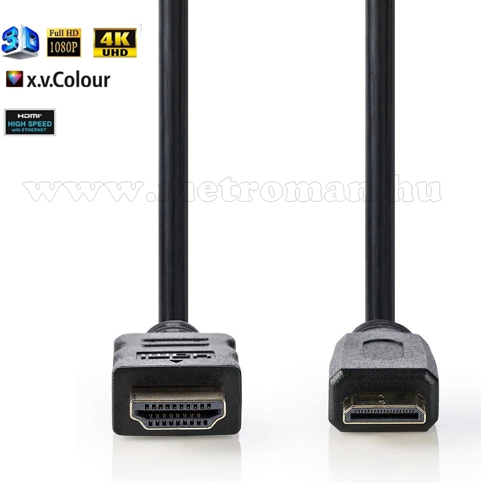Nagy sebességű HDMI - mini HDMI kábel, aranyozott, 1,5 m