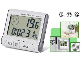 Digitális hőmérő páratartalommérő és ébresztőóra M8050