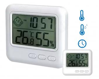 Digitális hőmérő páratartalommérő és óra MG780