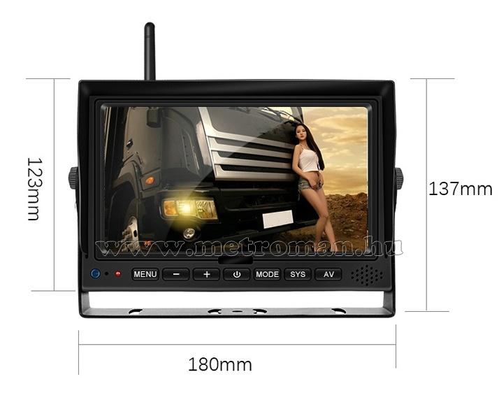 Digitális vezeték nélküli tolatókamera szett 7"-os HD LCD monitorral MM1401-HD 12/24 Volt