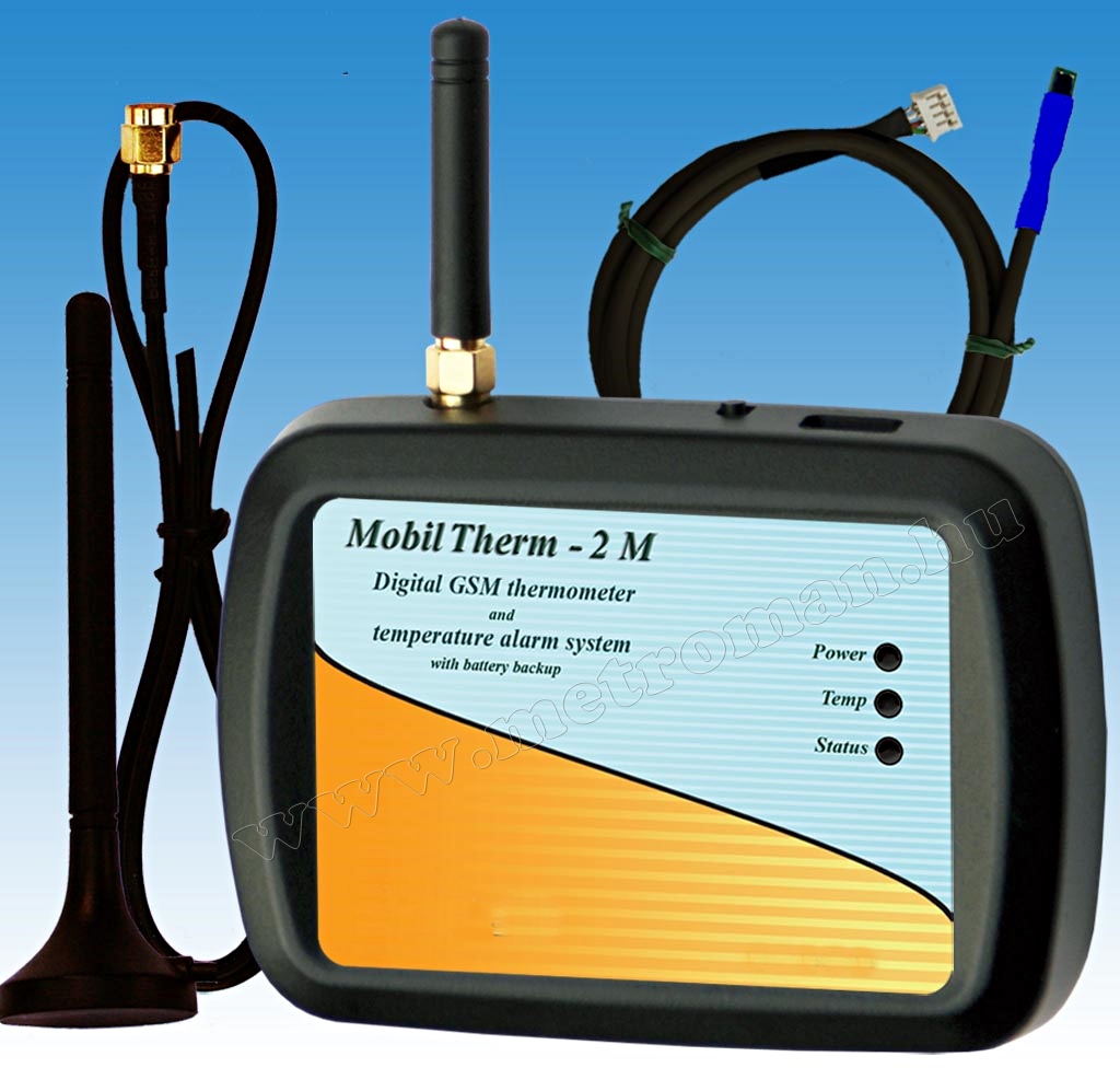 GSM hőmérő, hőmérséklet riasztó és fűtés távirányító MobilTherm-2-MA