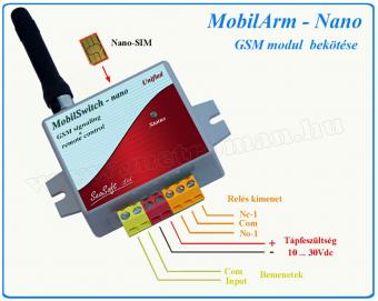 Mini GSM hívó és riasztó modul, MobilArm-Nano