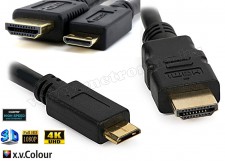 Nagysebességű HDMI - mini HDMI kábel, aranyozott, 3 méter
