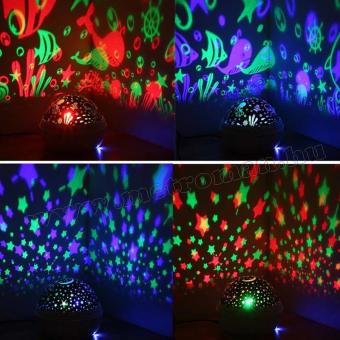 Hangulatos éjszakai fény Csillagos égbolt / Tenger víz alatti világ RGB LED projektor M1652-Pink