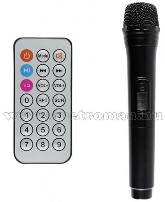 Hordozható Karaoke szett USB/SD/Bluetooth MP3 lejátszóval vezeték nélküli mikrofonnal PAB 25 BT