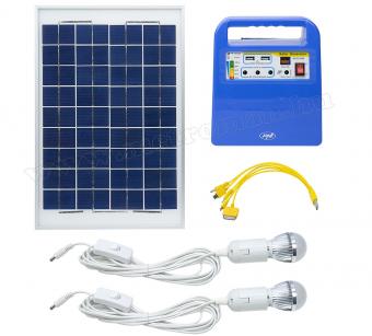 Hordozható napelemes töltő beépített akkumulátorral és LED világítással GreenHouse H01