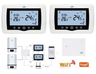 Intelligens dupla vezeték nélküli Wifi okos termosztát MCT400-WIFI-RF2 Dual TuyaSmart