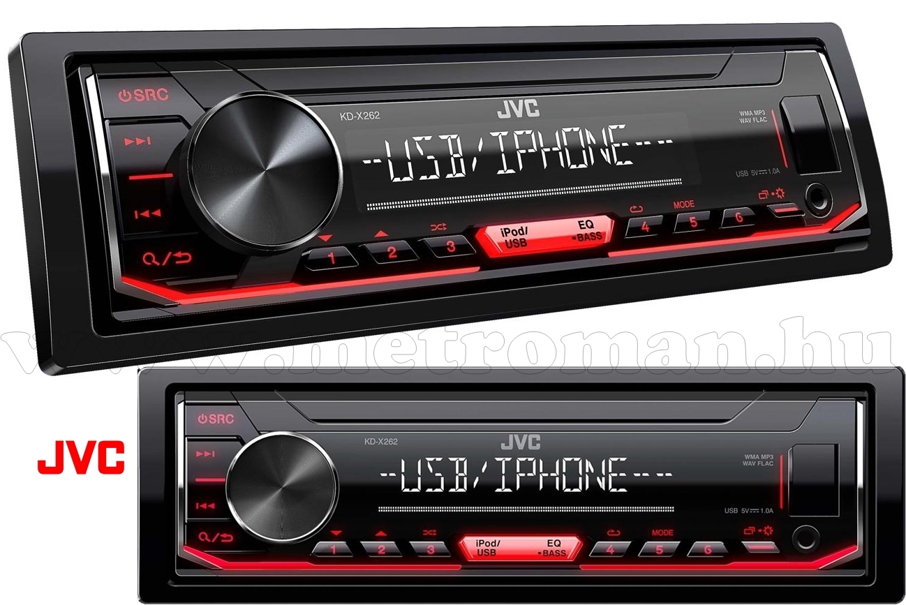 USB / AUX / MP3 autórádió JVC KD-X262