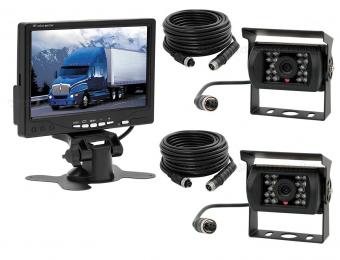 Kétkamerás AHD Tolatókamera szett 7"-os LCD monitorral MM05054PIN-AHD-X2 12/24 Volt