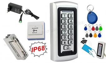 Komplett Kártyás és kódzáras Beléptető szett mágneszárral RFID-208-IP68 EX