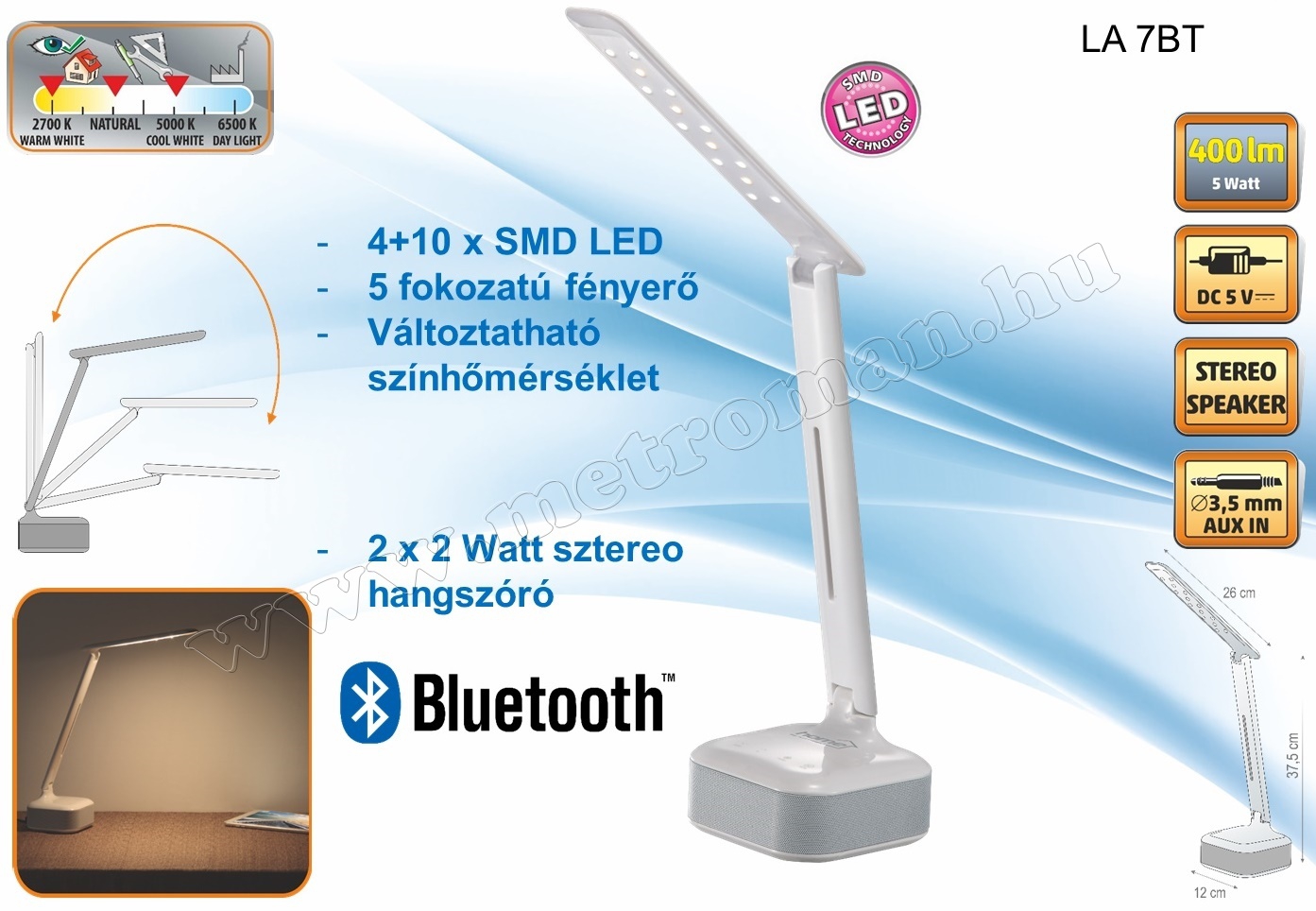 Ledes asztali lámpa LA-7BT