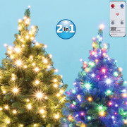 Karácsonyi kültéri LED égősor fényfüzér DUAL COLOR LED 102R/WW/M