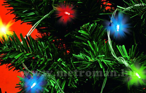 Karácsonyi, elemes LED égősor, mini Fényfüzér,  MLC 20/M Színes