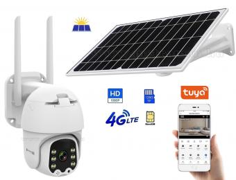 Napelemes 4G IP kamera, mobilnetes SIM kártyás kültéri biztonsági kamera Connect C100-FHD Solar TuyaSmart