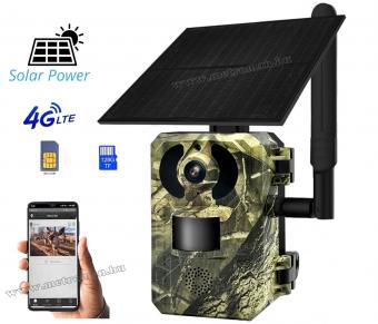 Napelemes 4G SIM kártyás vadkamera élőképpel és SD kártyás felvétellel Escam QF380-4G-EU UCon