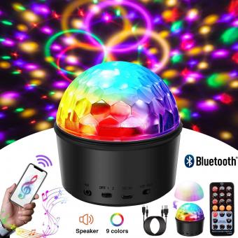 RGB LED Magic diszkó gömb fényeffekt Bluetooth zene lejátszó MQ200RGB-BT