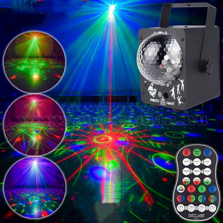 RGB LED és Lézer Diszkó Party fényeffekt MQ1RGB-PRO