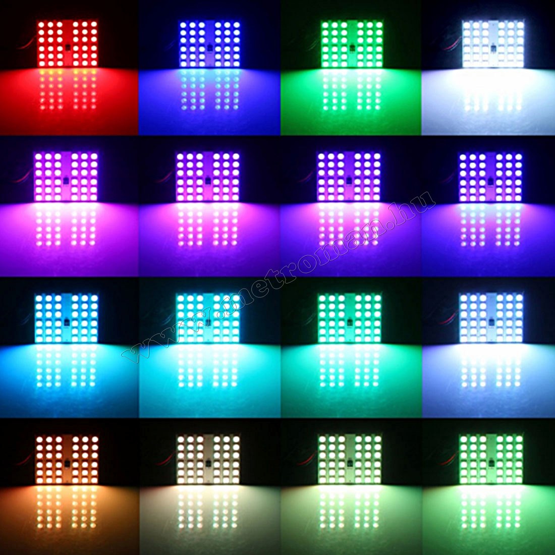 Autós RGB színváltós LED panel távirányítóval MM-20079 RGB