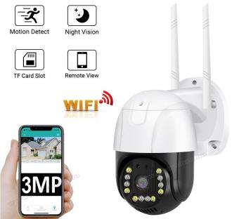 Vezeték nélküli Kültéri SD DVR Wifi IP Android iPhone megfigyelő kamera M8797-3MP-PTZ