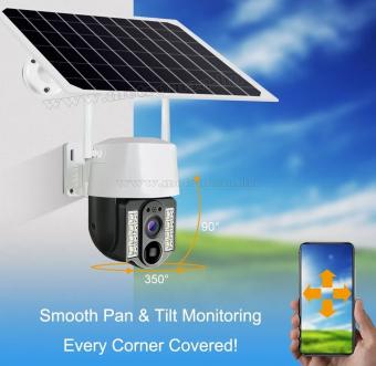 Vezeték nélküli Napelemes Wifi kamera, Android iPhone Wifi kültéri megfigyelő kamera MVC3-2MP-WIFI-PTZ-SOLAR V380PRO
