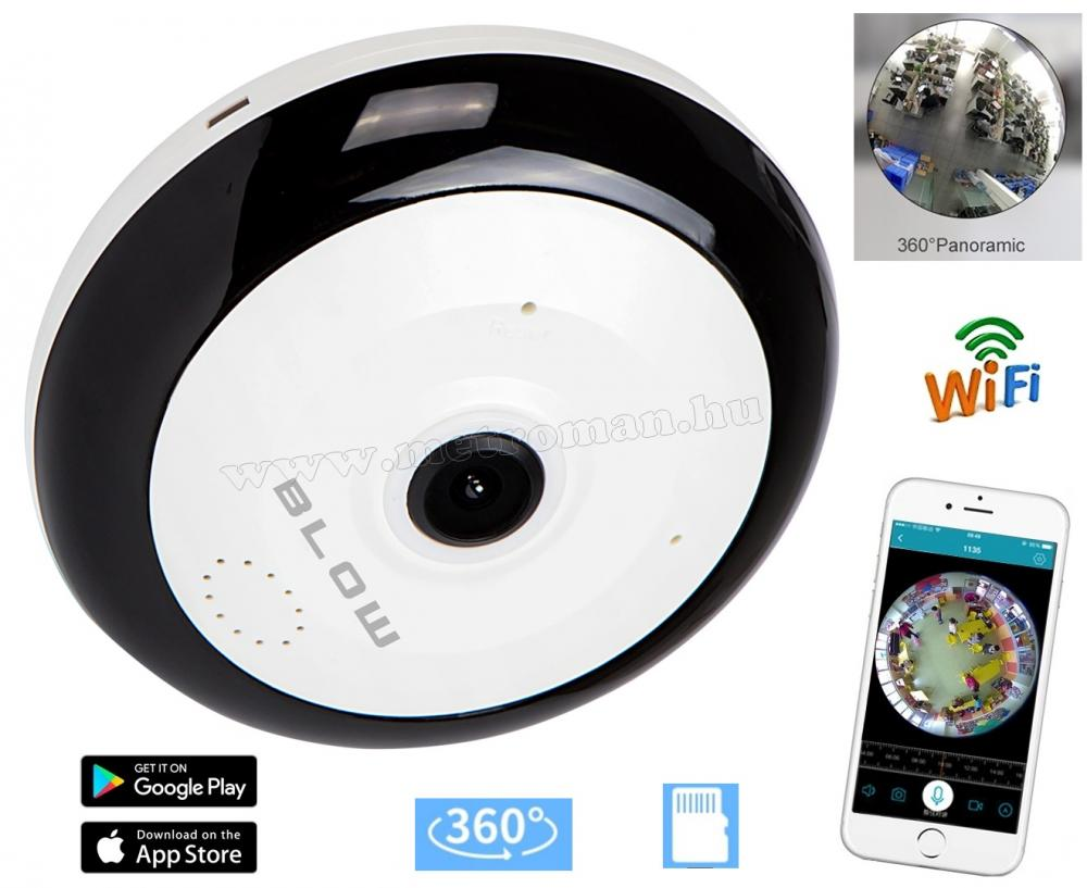 Vezeték nélküli Wifi IP kamera 360 fokos panoráma megfigyelő kamera M8818-3MP