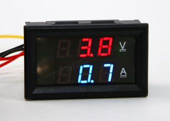 Beépíthető digitális Volt és Ampermérő 0-100V/75mA MK306D