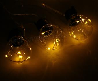 Izzó formájú, Kültéri elemes Kerti Party LED fényfüzér MLED-Cooper